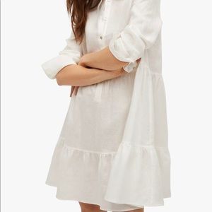 Mango | Dresses | Mango White Linen Tired Mini Dress | Poshmark